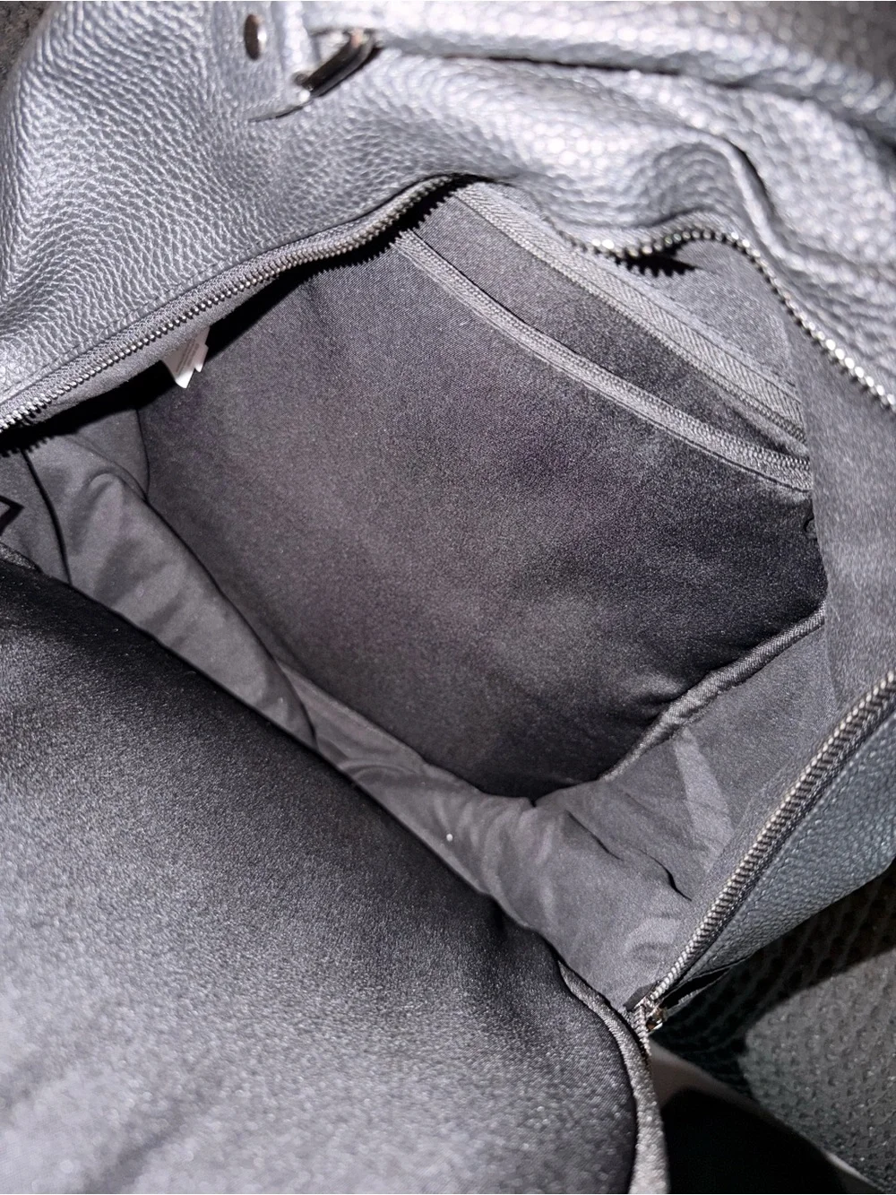 Men's Black Faux Leather Backpack with deathly hallows symbol
